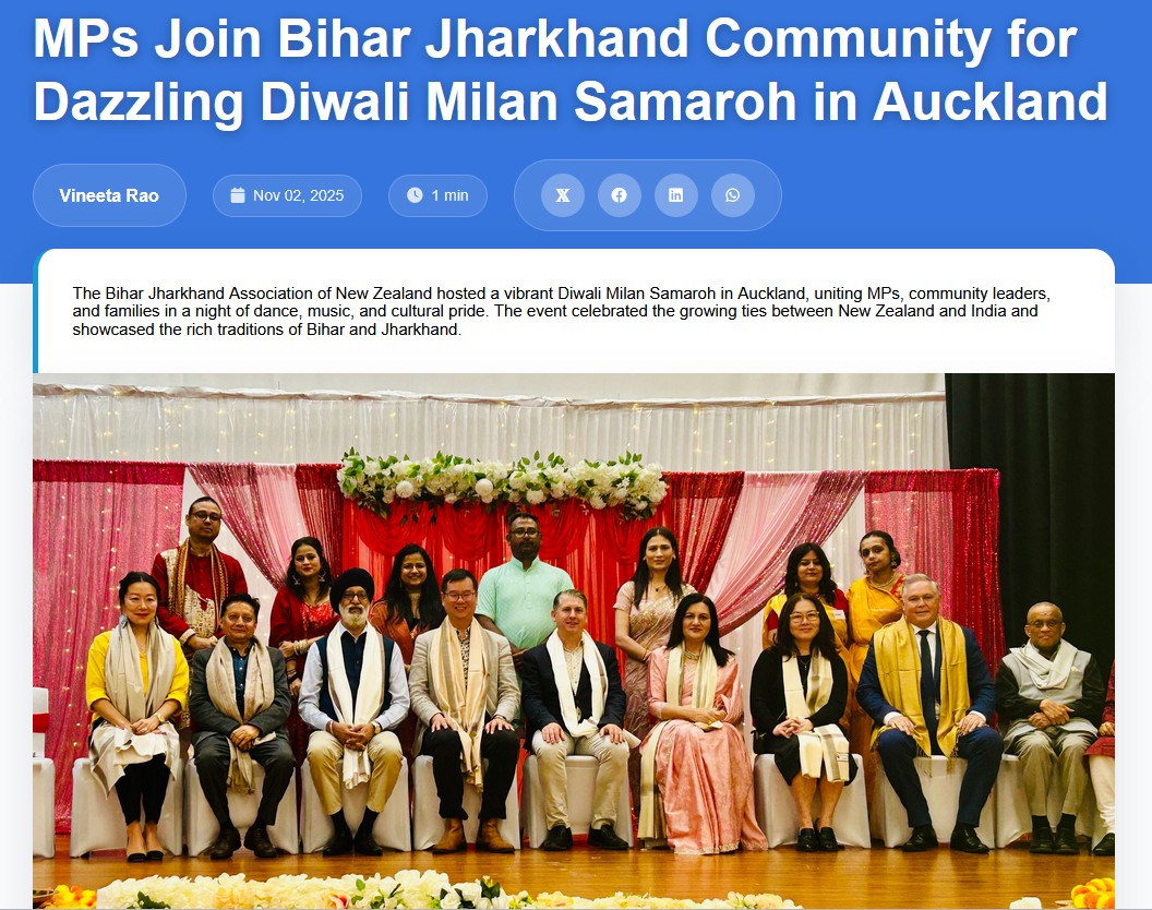 BJANZ Diwali Milan in Indian Newslink